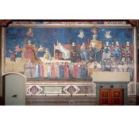 IPLUPJDY Pintura Sobre Lienzo Cuadro Famoso Impresión Imagen Alegoría del Buen Gobierno de Ambrogio Lorenzetti para Decoraciones del Hogar 60x90cm