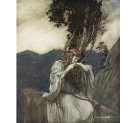 IPLUPJDY Pintura Sobre Lienzo Cuadro Famoso Impresión Imagen Brunhilde besa el anillo que Siegfried le dejó de Arthur Rackham para Decoraciones del Hogar 60x90cm