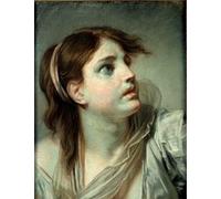 IPLUPJDY Pintura Sobre Lienzo Cuadro Famoso Impresión Imagen Cabeza de niña de Jean Baptiste Greuze para Decoraciones del Hogar 60x90cm
