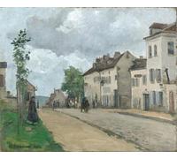 IPLUPJDY Pintura Sobre Lienzo Cuadro Famoso Impresión Imagen Calle en Pontoise de Camille Jacob Pissarro para Decoraciones del Hogar 60x90cm