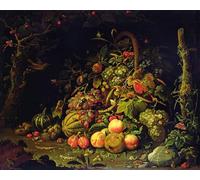 IPLUPJDY Pintura Sobre Lienzo Cuadro Famoso Impresión Imagen Cesta de frutas de Abraham Mignon para Decoraciones del Hogar 60x90cm