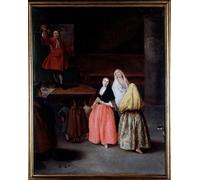 IPLUPJDY Pintura Sobre Lienzo Cuadro Famoso Impresión Imagen el charlatán de Pietro Longhi para Decoraciones del Hogar 60x90cm