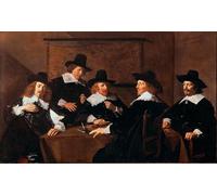 IPLUPJDY Pintura Sobre Lienzo Cuadro Famoso Impresión Imagen los Regentes del Hospicio Santa Isabel de Haarlem Pintura de Frans Hals para Decoraciones del Hogar 60x90cm