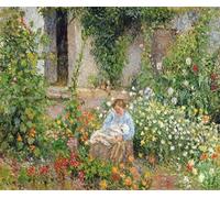IPLUPJDY Pintura Sobre Lienzo Cuadro Famoso Impresión Imagen Madre e hijo en las flores de Camille Jacob Pissarro para Decoraciones del Hogar 60x90cm