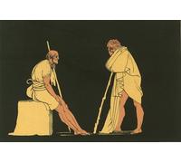 IPLUPJDY Pintura Sobre Lienzo Cuadro Famoso Impresión Imagen Ulises conversando con Eumeo de John Flaxman para Decoraciones del Hogar 60x90cm