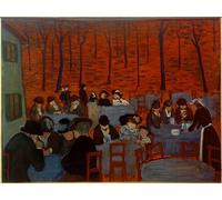 IPLUPJDY Vintage Lienzo Pintura Lienzo Impresión Pintura Clásicas Poster Biergarten de Marianne Von Werefkin para la Decoración del Hogar del Dormitorio 60x90cm
