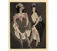 IPLUPJDY Vintage Lienzo Pintura Lienzo Impresión Pintura Clásicas Poster Dos medias prostitutas vestidas con enaguas y gorros del famoso pintor para la Decoración del Hogar del Dormitorio 60x90cm