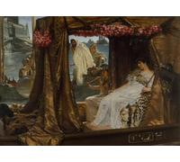 IPLUPJDY Vintage Lienzo Pintura Lienzo Impresión Pintura Clásicas Poster El encuentro de Antonio y Cleopatra de Lawrence Alma Tadema para la Decoración del Hogar del Dormitorio 60x90cm