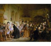 IPLUPJDY Vintage Lienzo Pintura Lienzo Impresión Pintura Clásicas Poster Elección de niños huérfanos en la taberna de Londres por George Elgar Hicks para la Decoración del Hogar del Dormitorio 60x90cm