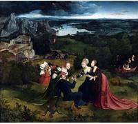 IPLUPJDY Vintage Lienzo Pintura Lienzo Impresión Pintura Impresión Imagen Tentación de San de Joachim Patenier para Decoraciones del Hogar 60x90cm