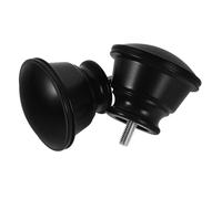 iplusmile 1 Juego Accesorios para Cortinas Remates Tapones Colgante Fin Solo Vara Tope De Extremo De Cortina De Ventana Extremos del Poste De La Cortina De La Ventana Planchar Black 2 Piezas