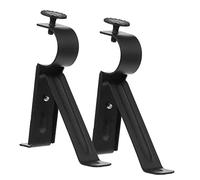 iplusmile 1 Juego Soporte De Barra De Cortina Apoyo Vara Portavasos Barra De La Cortina Montar Cortinas Soportes De Barra De Hardware De Ventana Planchar Black 2 Piezas