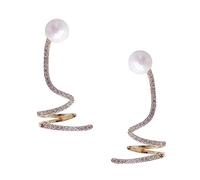 iplusmile 1 par Pendientes de Perlas para Mujer con Diseño Creativo y Elegante de Pendientes Climber y Crawler con Zirconia Perfectos para Resaltar y Complementar Vestido o Gala
