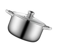 iplusmile 1 pieza Cacerola Inoxidable Tapa Visual Olla Multiusos para Cocina Compatible con Inducción y Gas para y Vaporera