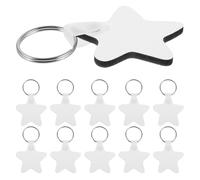iplusmile 10 Llaveros Artesanales Blancos para Sublimación Transferencia de Calor Doble Cara, Tablero de Densidad, Ideales para Manualidades y Adornos