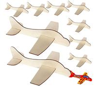 iplusmile 10 Piezas Aviones de Madera para Pintar y Ensamblar Juguetes de Manualidades para Favors de Fiesta DIY Actividad Creativa para Habilidades