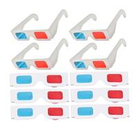 iplusmile 10 piezas Gafas de Papel Rojo y Azul Pack de Unidades para Ver Películas y Casa Accesorio Ligero para Cine Casa y Vídeos