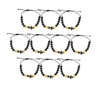 iplusmile 10 Piezas Pulseras de Cuentas de Madera con Deportiva Brazaletes de Espíritu Atlético para Adultos Favor para Fiesta Deportiva Diseño Cómodo y Resistente