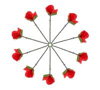 iplusmile 10 Piezas Rosas Plegables Rojas para Trucos Close Up para Actuaciones Escenario Bares Fiestas y de Cerca