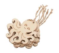 iplusmile 10 Unidades Rebanadas de Madera Colgantes con Forma de Octópodo sin Pintar para Decoración Náutica de Verano, Hechas de Madera Rústica Meticulosamente Elaborada para Entusiastas