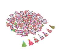 iplusmile 100 Piezas Botones de Madera para Navidad para Coser Surtido de Adornos de Árbol de Navidad para Manualidades Scrapbooking y Proyectos DIY Pack de Unidades