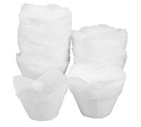 iplusmile 100 piezas Copa de Hornear Lotus de Funda para Cupcakes Mediana Resistente Aceites y para Magdalenas y Postres Papel de Alimenticio para Fiestas y Reuniones Familiares
