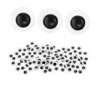 iplusmile 100 Piezas Ojos Adhesivos Redondos de Plástico para Manualidades Ojos Móviles para Muñecos Diy Accesorios para Crochet y Fácil Aplicación Autoadhesiva
