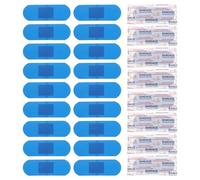 iplusmile 100 Vendajes Impermeables de Pe Azules, Parches Adhesivos Transpirables y Flexibles para Primeros Auxilios, Ideales para Situaciones al Aire Libre y Áreas de Juego