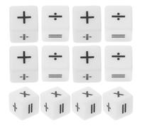 iplusmile 12 Piezas Dados de Enseñanza Matemática Acrílicos Resistentes con Símbolos para Educativo de Cálculo Matemático