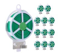 iplusmile 12 Rollos Bridas Flexibles Verdes Cortador para Plantas | PE y Alambre de Hierro, Fácil Uso E Identificación, para Enrejado y Ramas de Árboles, 50m