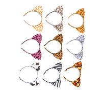 iplusmile 12piezas Diademas Orejas De Gato Estampado De Leopardo Para Fiestas Accesorios Pelo De Disfraces De Gato