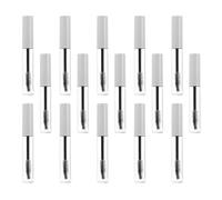 iplusmile 15 Tubos de Rímel Vacíos Rellenable 10 Ml, Envases Transparentes y Blancos para Máscara y Aceite de Ricino, con Varilla Portátil para Pestañas, Set de 15 Piezas para Maquillaje