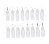 iplusmile 16 piezas Botellas Aplicadoras con Punta Fina de Precisión Semitransparentes Reutilizables Pequeñas para Manualidades Pintura y Quilling Dosificadoras y Exprimibles para Líquidos
