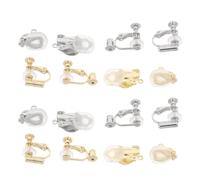 iplusmile 16 Piezas Convertidor de Pendientes de Clip sin Perforación Almohadillas de Silicona para Pendientes de Clip Kit DIY para Orejas Sensibles con Mecanismo de Tornillo y Protección