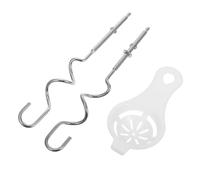 iplusmile 1juego Accesorios De Mezclador De Mano Ganchos De Amasar De Acero Inoxidable y Separador De Yemas De Repuestos Para Batidora De Cocina Para Pan Pizza y Masa De Pastelería