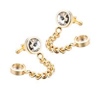 iplusmile 1par Gemelos Dorados para Camisa de Hombre de Gemelos de Cristal Chapados para Trajes Formales y Fiestas Accesorios Elegantes para Vestir Masculino