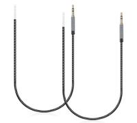 iplusmile 2 Cables Auxiliares de Audio y Diseño Fácil de Usar de 3,5 Mm Conector de Aluminio, Transmisión de Sonido Claro 30 Cm de Longitud para Auriculares y Micrófono