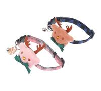 iplusmile 2 Collares Ajustables para Mascotas Diseño Navideño Ligero y Seguro Estampado de Cuadros Rosa y Azul Ideales para Gatos y Perros en Fiestas y Uso Diario