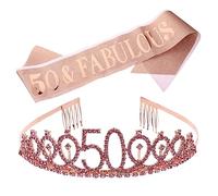 iplusmile 2 Correas De Hombro Para De Cumpleaños Banda Para 50 Cumpleaños Para Fiestas Decoración De Cumpleaños Plateada Tiaras De Cumpleaños Para Mujeres Cinturones