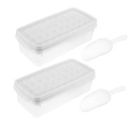 iplusmile 2 juegos Cubitera de Hielo de Silicona con Tapa Juego de Moldes para Hacer Cubitos de Hielo el Congelador para Cócteles y Bebidas Cavidades Total Espacio
