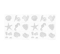 iplusmile 2 Juegos de Plantillas de Dibujo Creativas y Prácticas de Pet para Pintura y Decoración Diseño Hueco Estilo Verano Océano