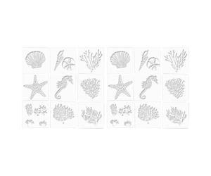 iplusmile 2 Juegos de Plantillas de Dibujo Creativas y Prácticas de Pet para Pintura y Decoración Diseño Hueco Estilo Verano Océano