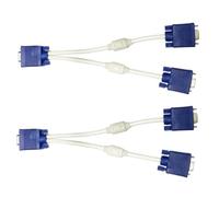iplusmile 2 Piezas Adaptador Vga Macho Doble Hembra Salidas Divisor de Video Compacto y Flexible para Duplicación de Pantalla con Cable Reforzado y Anillos Magnéticos para Monitores y PC
