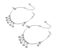 iplusmile 2 Piezas Anklets For Women Boho Ethnic Bell Foot Chain Lightweight Comfortable Jewelry For Belly Dance Stage Performances And Daily Wear