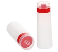 iplusmile 2 piezas Botellas de Salsa de Ensalada Cubiertas Dispensadores de Condimentos Exprimibles Recipientes de Ketchup Rojos para Almacenamiento de Salsas y Ensaladas