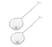 iplusmile 2 piezas Colador Inoxidable para Cocina Cucharón Filtro de Aceite Resistente y Seguro para Freír y Colar Alimentos Casa