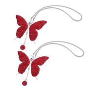 iplusmile 2 Piezas Colgante para Retrovisor con Cristales Accesorio para Coche Fácil Instalación Detalle Brillante Decoración Interior Roja para Hombres y Mujeres