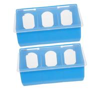 iplusmile 2 Piezas Comedero Colgante para y Aves de Corral Plástico Duradero con Tapa Unidades Diseño Multifuncional con Compartimentos para Alimento Agua y Arena para Jaulas y Exterior