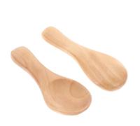 iplusmile 2 piezas Cucharas de Madera Mini con Mango Corto para Sal Especias y Utensilios de Cocina Elegantes y Prácticos