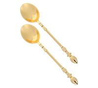 iplusmile 2 Piezas Cucharas Mini Postre Aleación Duradera Cucharillas Pequeñas para Café Té Helado Yogur Mermelada Uso Doméstico y Eventos